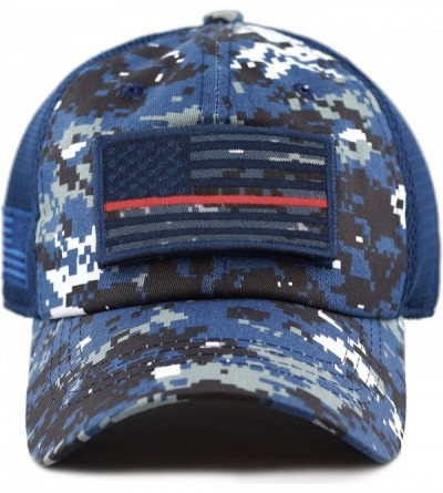 Baseball Caps Cotton & Pigment Low Profile Tactical Operator USA Flag Patch Military Army Cap - Usa-blue Digi Camo-red Line -...