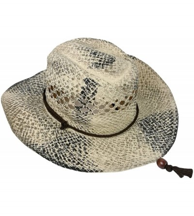 Cowboy Hats Flowered Cowgirl Hat Environmentally Friendly Paper Straw - Ombre - C317Z59927C $26.43