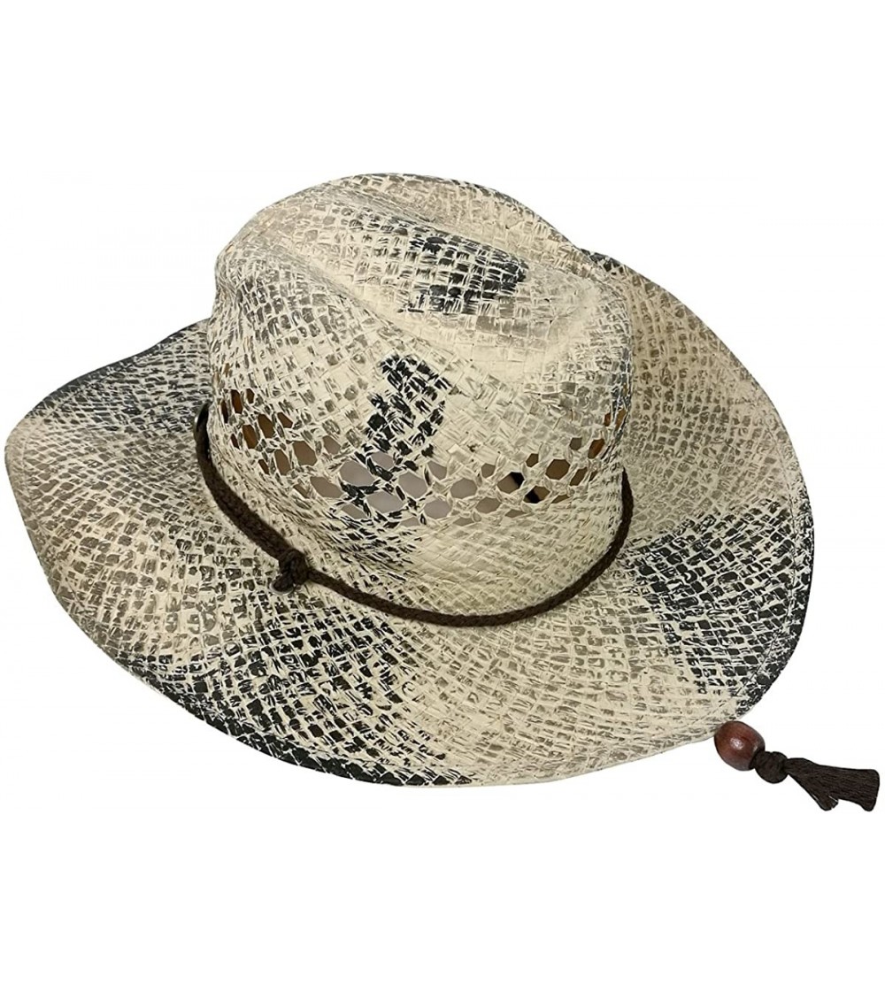 Cowboy Hats Flowered Cowgirl Hat Environmentally Friendly Paper Straw - Ombre - C317Z59927C $11.09