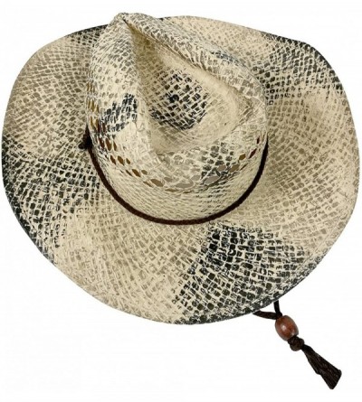Cowboy Hats Flowered Cowgirl Hat Environmentally Friendly Paper Straw - Ombre - C317Z59927C $11.09