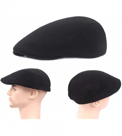 Newsboy Caps 2 Pack Newsboy Hats for Men- Cotton Flat Ivy Gatsby Driving Hat Cap - A-black+dark Gray - CU18Y55Y84X $18.56