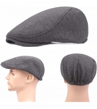 Newsboy Caps 2 Pack Newsboy Hats for Men- Cotton Flat Ivy Gatsby Driving Hat Cap - A-black+dark Gray - CU18Y55Y84X $18.56