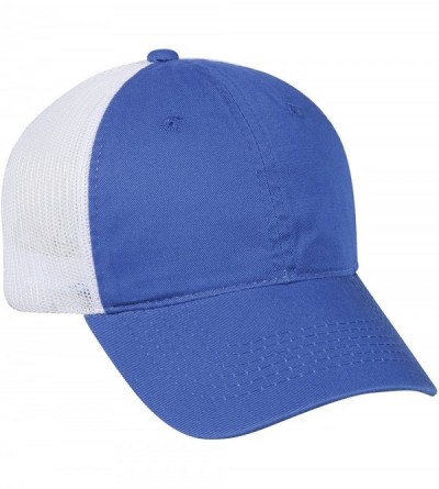 Baseball Caps Garment Washed Meshback Cap - Royal/White - CB114XXAVHN $27.65