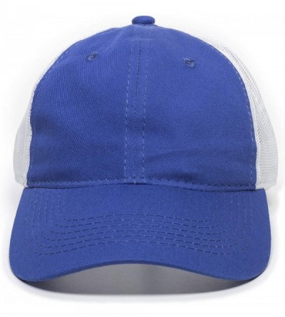 Baseball Caps Garment Washed Meshback Cap - Royal/White - CB114XXAVHN $10.37