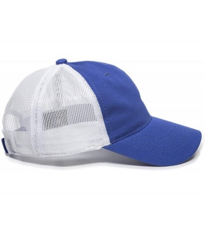 Baseball Caps Garment Washed Meshback Cap - Royal/White - CB114XXAVHN $10.37