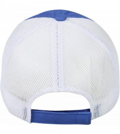 Baseball Caps Garment Washed Meshback Cap - Royal/White - CB114XXAVHN $10.37