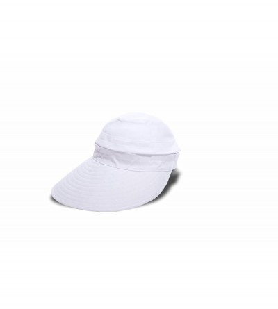 Sun Hats Women's Naples Cotton Packable Cap & Visor Sun Hat- Rated UPF 50+ for Max Sun Protection- White- One Size - White - ...