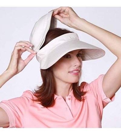 Sun Hats Women's Naples Cotton Packable Cap & Visor Sun Hat- Rated UPF 50+ for Max Sun Protection- White- One Size - White - ...