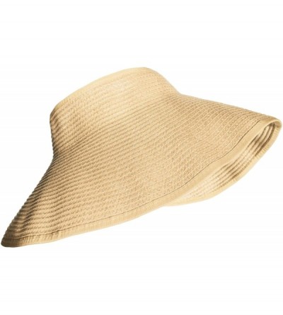 Sun Hats Foldable Beach Visor Wide Brim Sun Hat - Beige - CG11VT491T9 $17.93