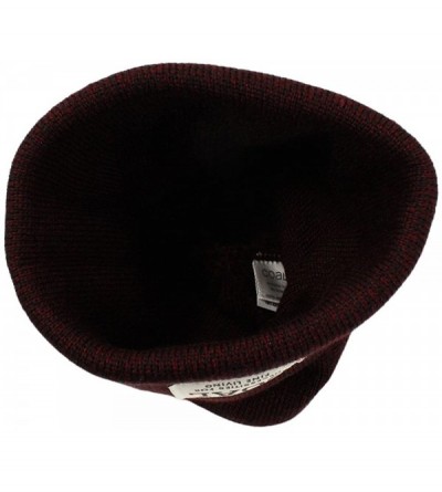 Skullies & Beanies Men's The Uniform Fine Knit Workwear Cuffed Beanie Hat - Dark Burgundy Marl - C712O3Y5B8K $27.27