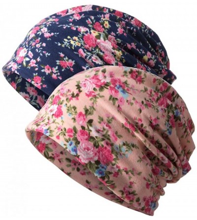 Skullies & Beanies Women's Slouchy Beanie Chemo Hat Baggy Sleep Cap Infinity Scarf - 2 Pack-e - C118TR665TQ $15.65