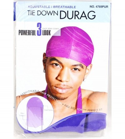 Baseball Caps Du-Rag Tie Down Cap with Tail - Wave Builder Hat- One Size - Purple - CF12F2P87R7 $10.25