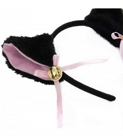 Headbands All Black Cat Fox Cosplay Costume Kitten Plush Tail Ears Headband Collar Paws Lolita Anime Gothic Set (NO.1) - CY18...