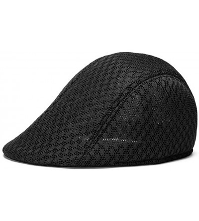 Newsboy Caps Women Men Fashion Duck Mesh Sun Flat Cap Golf Beret Newsboy Cabbie Baseball Hat - Black - CM187EAK5SW $16.12