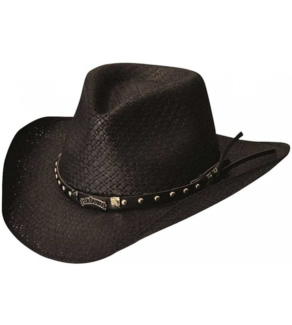 Cowboy Hats Jack Daniels Men's Daniel's Straw Cowboy Hat - Jd03-700 - CZ119C9S4MX $46.83