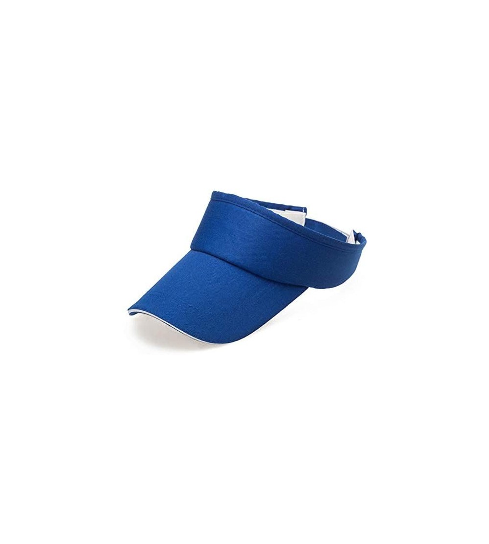 Sun Hats Men Women Summer Visor Sun Plain Hat Cap Sun Hat - Blue - C518QHKEGKZ $11.14