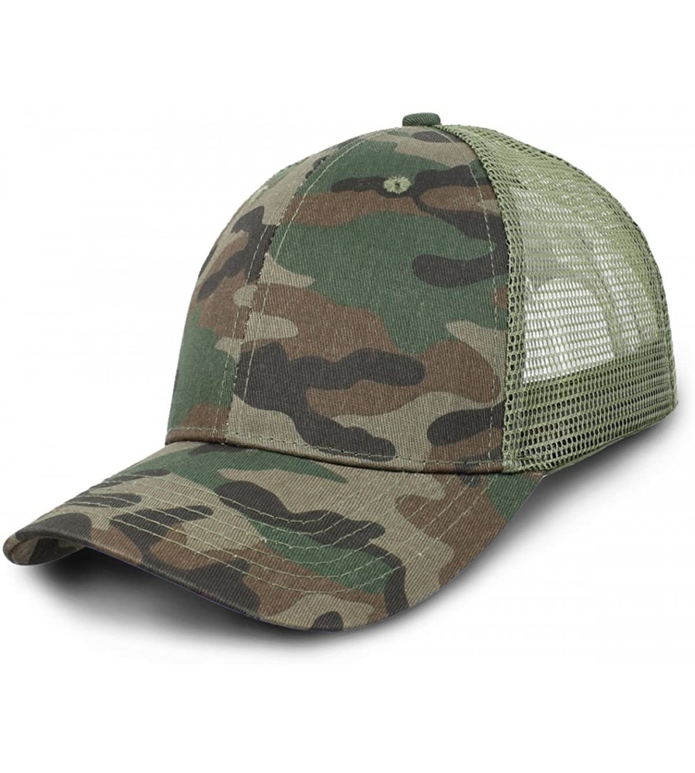 Baseball Caps Baseball Cap Mesh Visor Trucker Hats Adjustable Plain Cap Polo Style Low Profile - Camouflage C - CM184HZLCD5 $...