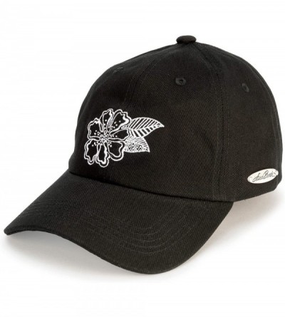Baseball Caps Embroidered Baseball Hat - White Flower Black - CI18OCUR2S2 $36.15