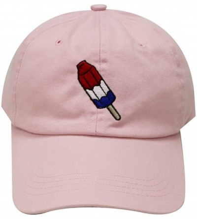 Baseball Caps Firecrackers Ice Cream Cotton Dad Caps - Pink - CR12L9P53NZ $13.42