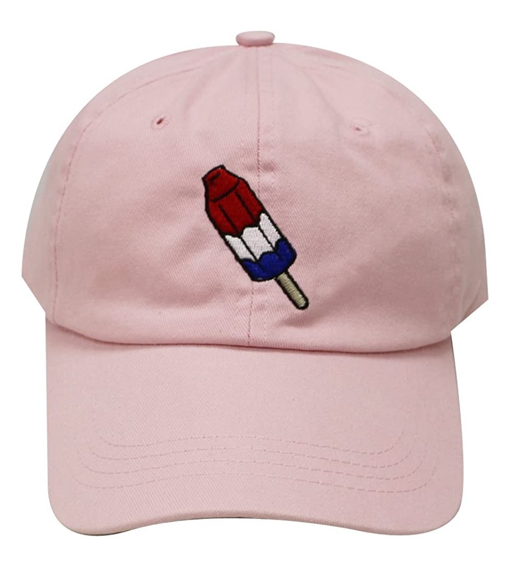 Baseball Caps Firecrackers Ice Cream Cotton Dad Caps - Pink - CR12L9P53NZ $13.42