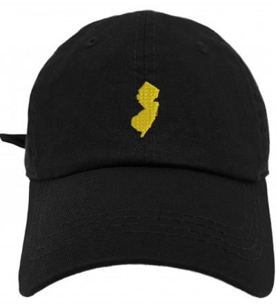 Baseball Caps New Jersey Map Style Dad Hat Washed Cotton Polo Baseball Cap - Black - C51889XUKI6 $15.80