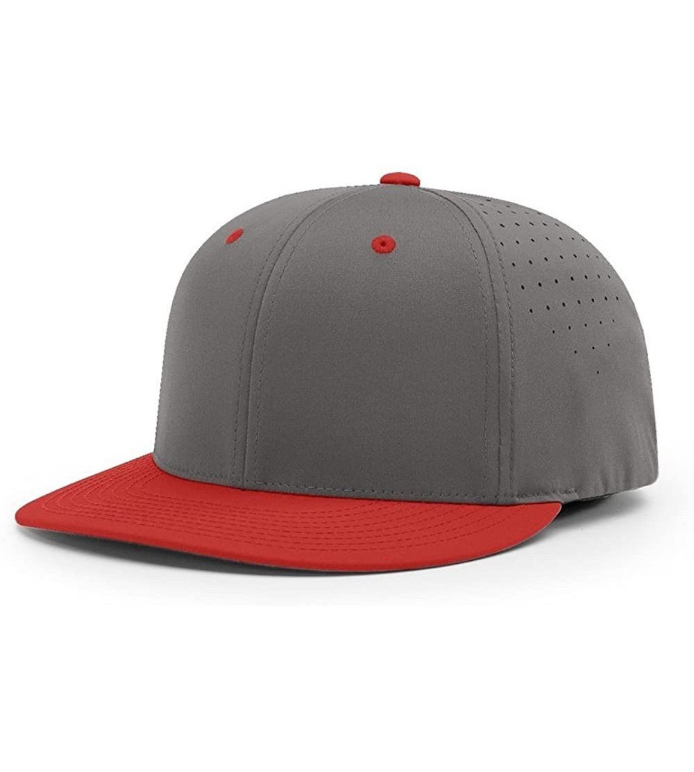 Baseball Caps PTS30 LITE R-Flex PTS 30 FIT Baseball HAT Ball Cap - Charcoal/Red - C2186XQIMXI $11.31
