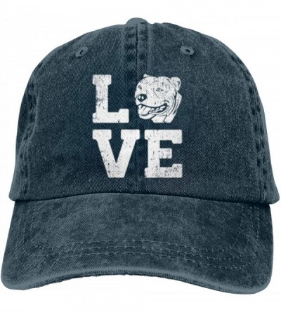 Baseball Caps I Love Pitbull Sports Denim Cap Adjustable Men Women Plain Baseball Cowboy Hat - Navy - C5196STAEZ4 $13.85