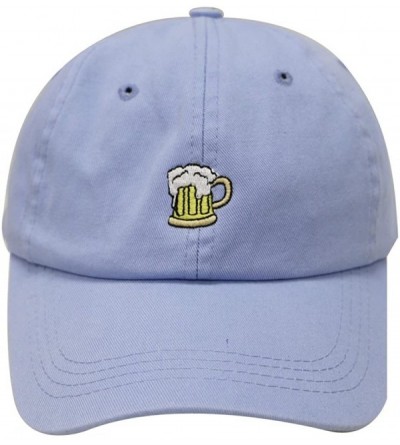 Baseball Caps Beer Small Embroidery Cotton Baseball Cap Multi Colors - Sky - CE12HJQWVP1 $13.73