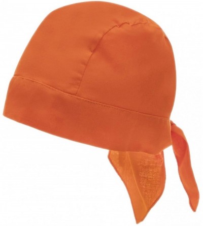 Skullies & Beanies Wide Band Cotton Doo Rag - Orange - CV18CIL7L48 $27.48