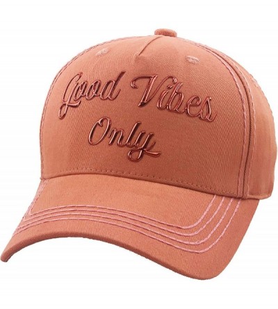 Baseball Caps Good Vibes ONLY Cool Vintage Design Dad Hat Baseball Cap Polo Style Adjustable - (9.3) Coral Goob Vibes Only - ...