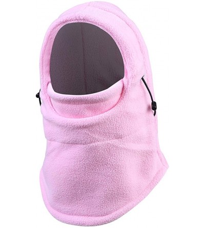 Balaclavas Warm Fleece Balaclava Ski Bike Full Face Mask Neck Warmer Winter Sports Cap - Pink - C318YRM63SQ $10.20