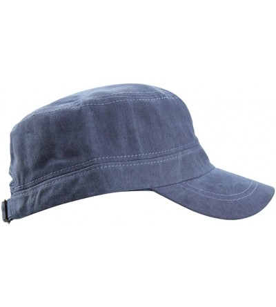 Baseball Caps Men's Cotton Flat Top Peaked Baseball Twill Army Military Corps Hat Cap Visor - Navy - CN12DSYC9JL $10.58