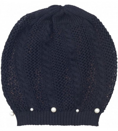 Skullies & Beanies Knit Crochet Hat Light Beanie Style Knitted Cap Women Girl Thin Hollow Braid - Black - CP18EIMD697 $9.58