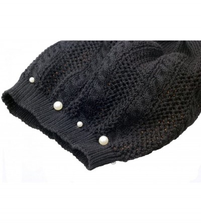 Skullies & Beanies Knit Crochet Hat Light Beanie Style Knitted Cap Women Girl Thin Hollow Braid - Black - CP18EIMD697 $9.58