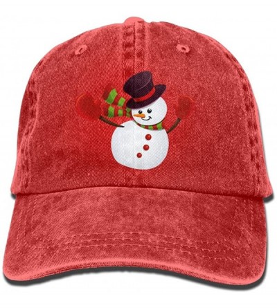 Baseball Caps Christmas Snowman Cartoon Unisex Denim Jeanet Baseball Cap Adjustable Snapback Hunting Cap for Men&Women - Red ...