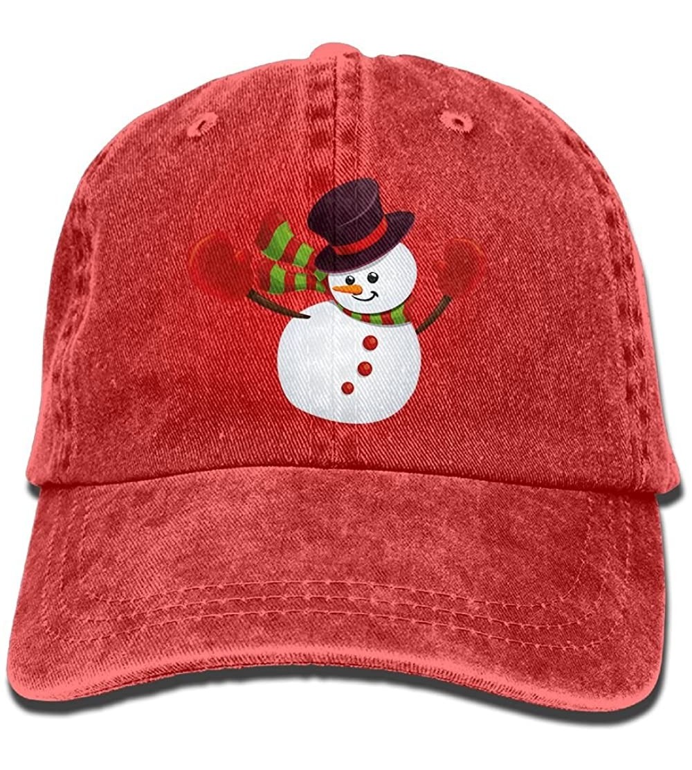 Baseball Caps Christmas Snowman Cartoon Unisex Denim Jeanet Baseball Cap Adjustable Snapback Hunting Cap for Men&Women - Red ...