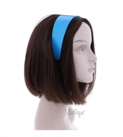 Headbands Blue 2 Inch Hard Plastic Headband with Teeth Women and Girls wide Hair band (Motique Accessories) - Blue - CF11SMY7...