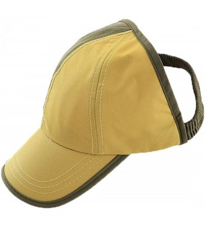 Baseball Caps Women's Summer Ponytail Half Baseball Cap Sunshade Outdoor Sports Hat - Army Green&ginger - CO18YU6ACSX $19.18