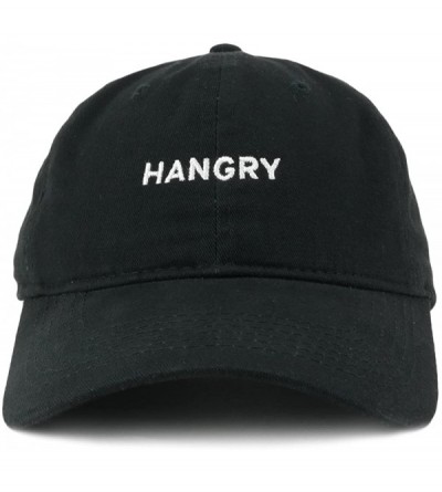 Baseball Caps Hangry Embroidered 100% Cotton Adjustable Cap - Black - CT12IZK8KWD $21.82