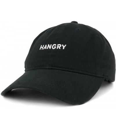 Baseball Caps Hangry Embroidered 100% Cotton Adjustable Cap - Black - CT12IZK8KWD $21.82