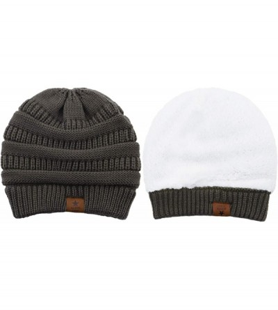 Skullies & Beanies Winter Hats for Women Knit Beanie Hat Thick Unisex Warm Skull Caps for Men Unisex Warm Skiing Beanies - CZ...