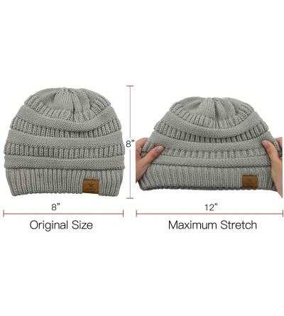 Skullies & Beanies Winter Hats for Women Knit Beanie Hat Thick Unisex Warm Skull Caps for Men Unisex Warm Skiing Beanies - CZ...