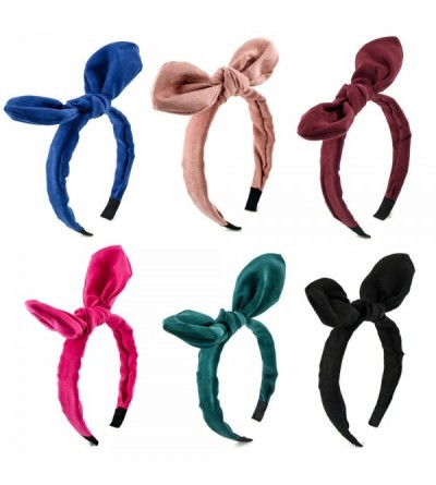 Headbands Solid color Wired Bow Bowknot Hair Hoop Plastic Headband Headwear Accessory for Lady Girls Women - C4180M70S4I $21.76
