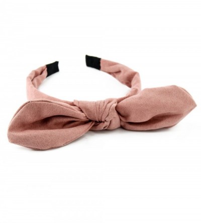 Headbands Solid color Wired Bow Bowknot Hair Hoop Plastic Headband Headwear Accessory for Lady Girls Women - C4180M70S4I $12.88
