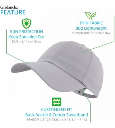 Baseball Caps 7-7 1/2 Quick Dry Breathable Ultralight Running Hat for Sport - Pure - Grey - CT18UYQ4ULT $12.03