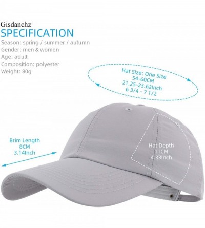 Baseball Caps 7-7 1/2 Quick Dry Breathable Ultralight Running Hat for Sport - Pure - Grey - CT18UYQ4ULT $12.03