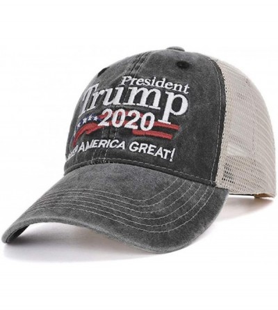 Baseball Caps President Trump 2020 Hat Keep America Great Again Embroidered MAGA USA Bucket Baseball Cap Trump Hat - Gray - C...