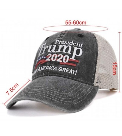 Baseball Caps President Trump 2020 Hat Keep America Great Again Embroidered MAGA USA Bucket Baseball Cap Trump Hat - Gray - C...