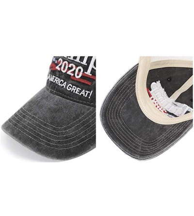 Baseball Caps President Trump 2020 Hat Keep America Great Again Embroidered MAGA USA Bucket Baseball Cap Trump Hat - Gray - C...