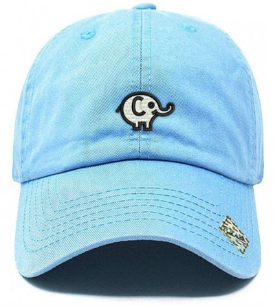 Baseball Caps Elephant Dad Hat Cotton Baseball Cap Polo Style Low Profile - Sky - C8186777TMW $9.72